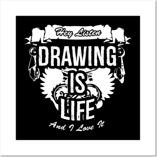 Drawing Is Life Creative Job Typography Design Posters and Art